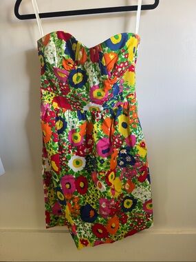 Shoshanna Strapless Floral Dress in Multicolor